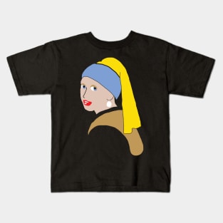 Girl with a Pearl Earring Minimized Kids T-Shirt